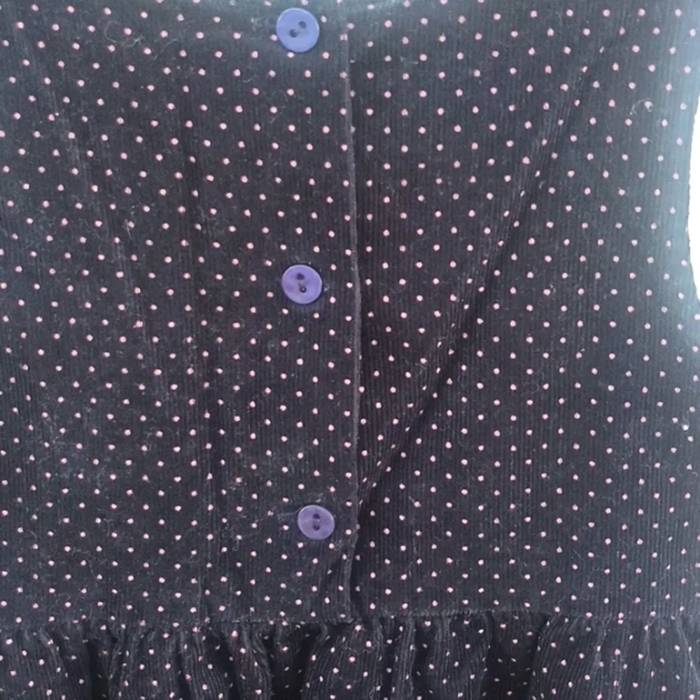 Vintage Rare too corduroy black and pink bric brac polka dot ballet dress size 6